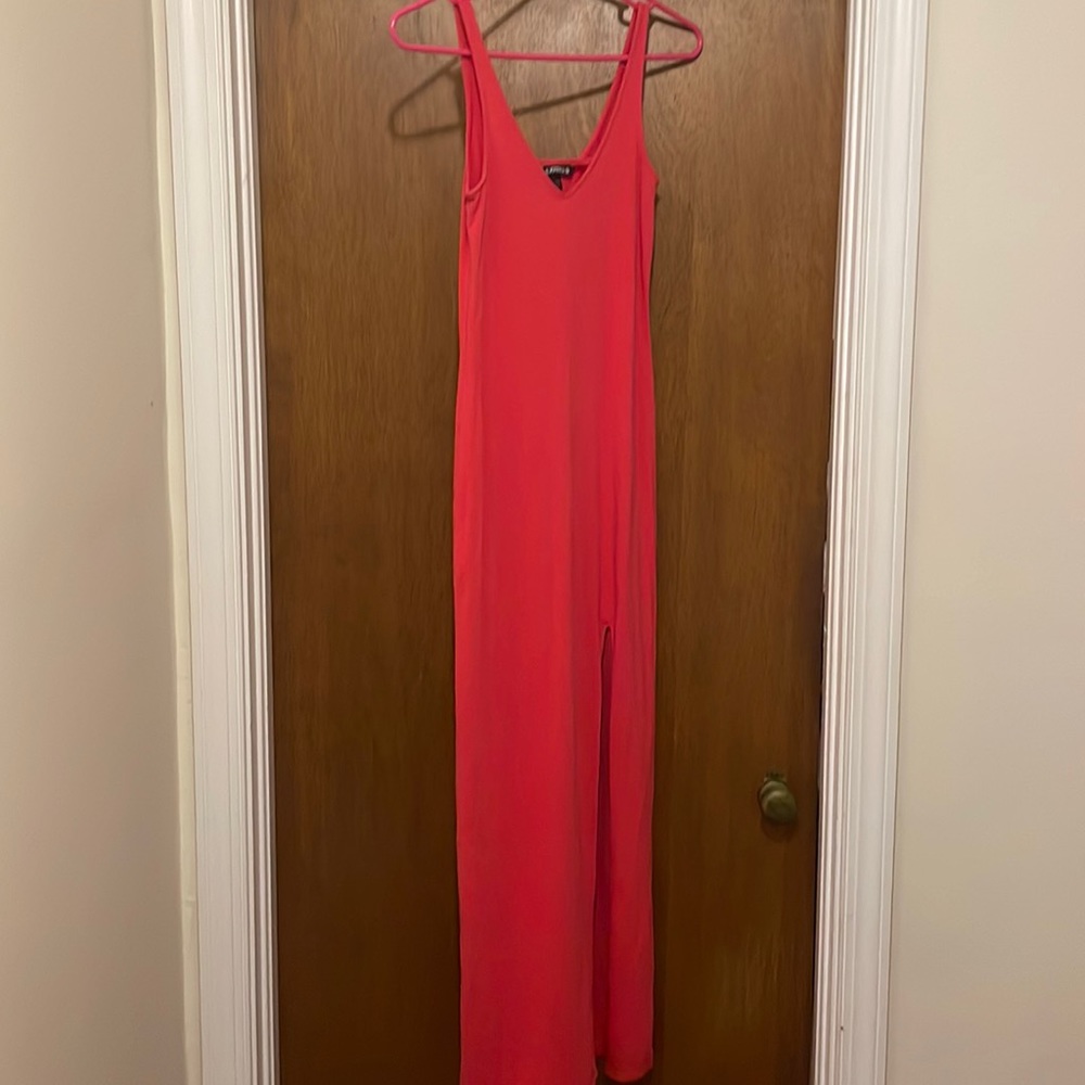 Express V neck slit maxi dress